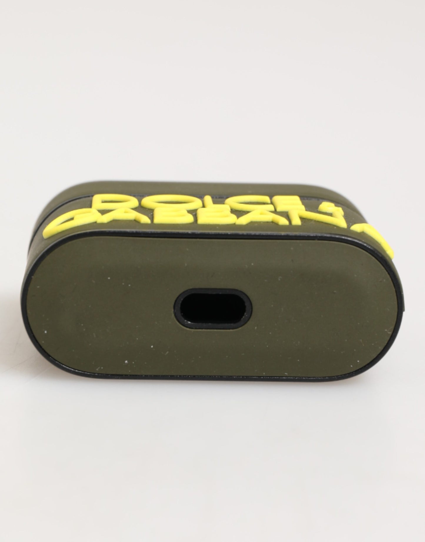 Custodia per Airpods Dolce &amp; Gabbana con logo in gomma verde militare in rilievo