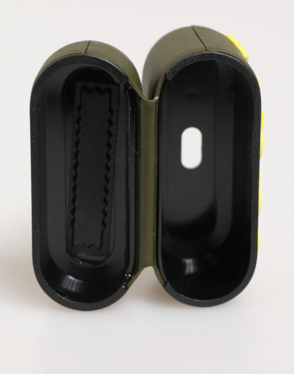 Custodia per Airpods Dolce &amp; Gabbana con logo in gomma verde militare in rilievo