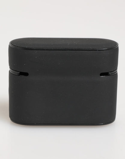 Custodia per Airpods Dolce &amp; Gabbana con logo in gomma goffrata nero menta