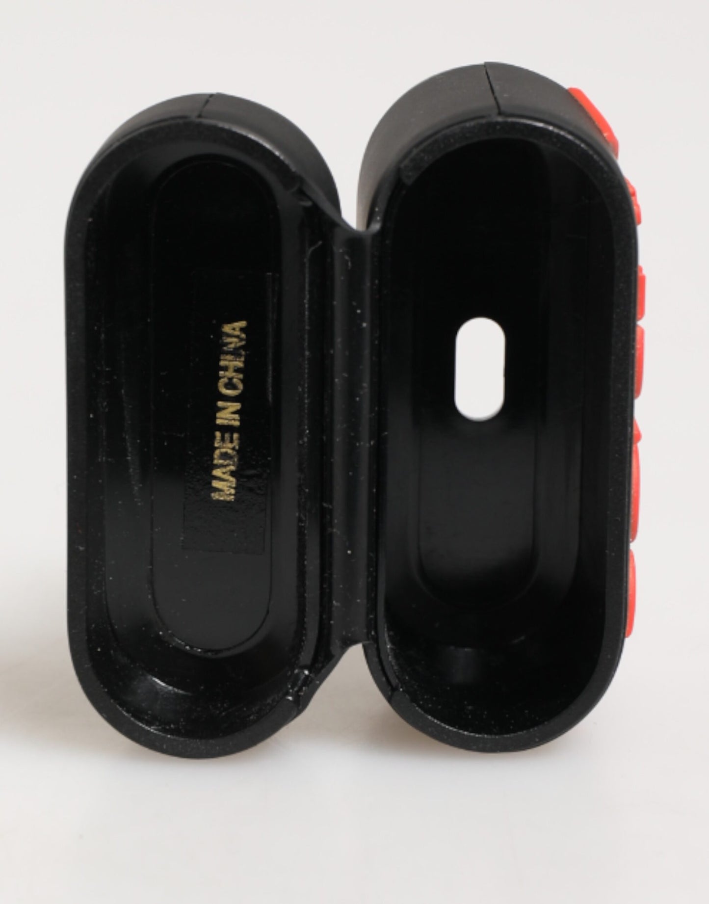 Custodia per Airpods Dolce &amp; Gabbana con logo in gomma nero-arancione in rilievo