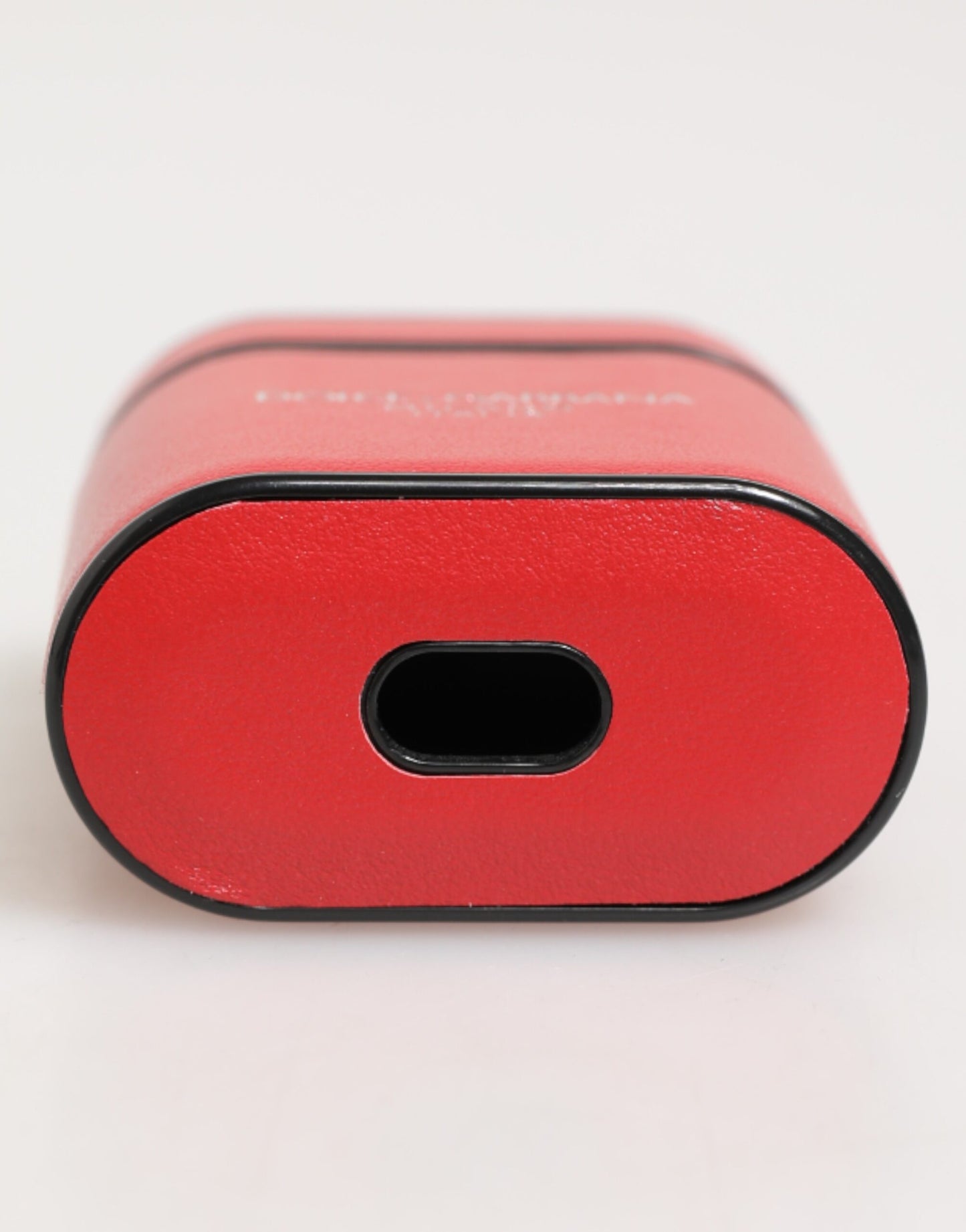 Custodia a libro per Airpods Dolce &amp; Gabbana in pelle di vitello rossa e bianca con logo