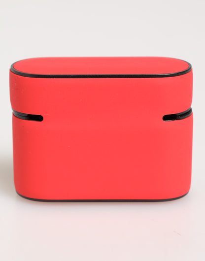 Custodia a libro per Airpods Dolce &amp; Gabbana in PVC rosso con logo DG in rilievo da uomo