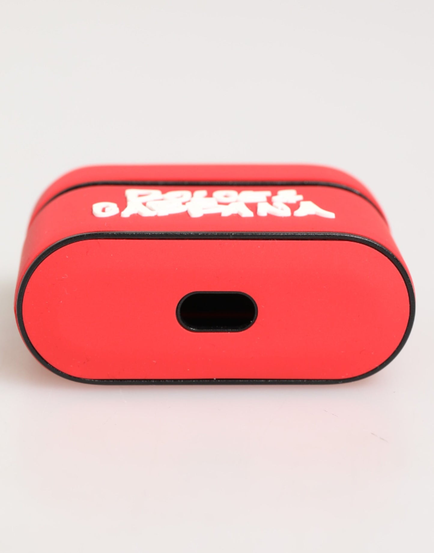 Custodia a libro per Airpods Dolce &amp; Gabbana in PVC rosso con logo DG in rilievo da uomo