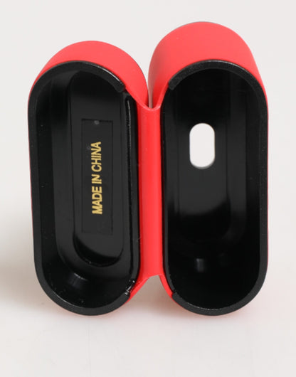 Custodia a libro per Airpods Dolce &amp; Gabbana in PVC rosso con logo DG in rilievo da uomo
