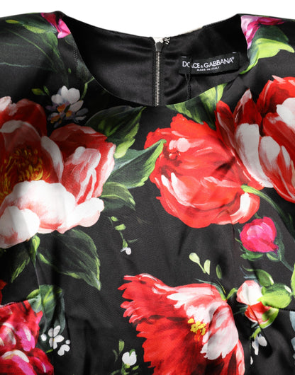 Dolce &amp; Gabbana Mini abito aderente floreale nero Fiori Pittorici