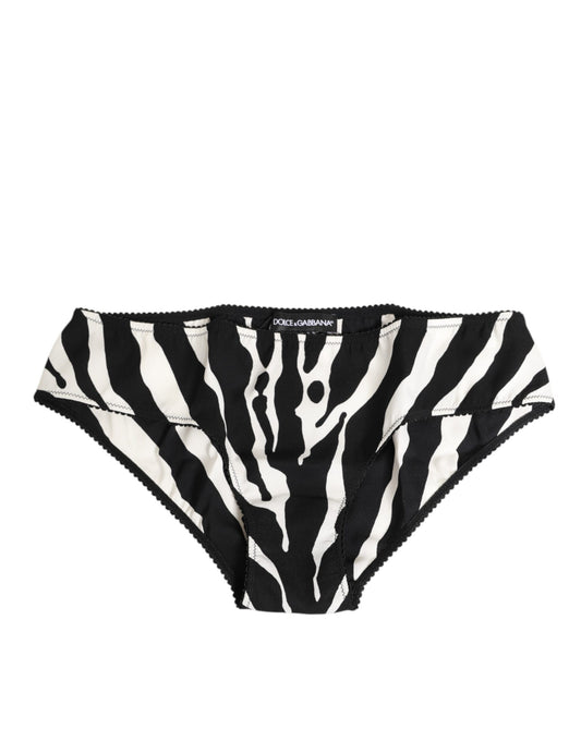 Dolce &amp; Gabbana Slip intimo con stampa zebrata nera e bianca