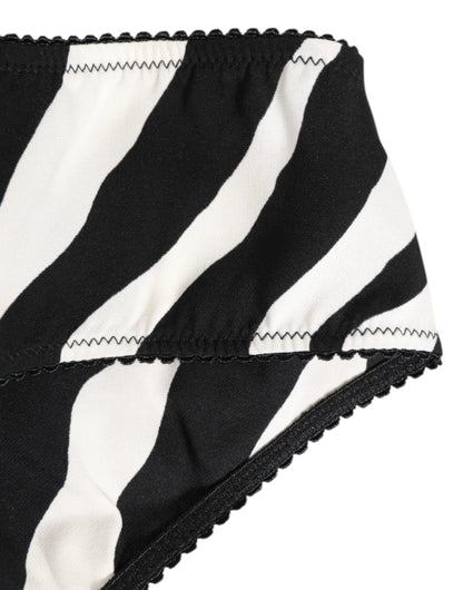 Dolce &amp; Gabbana Slip intimo con stampa zebrata nera e bianca