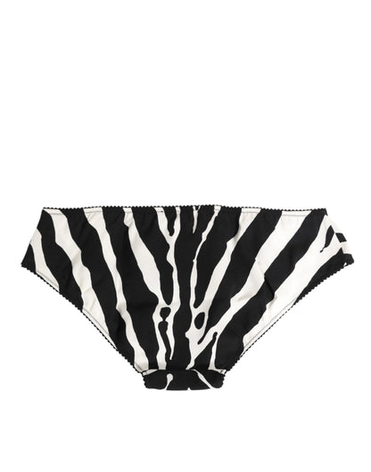 Dolce &amp; Gabbana Slip intimo con stampa zebrata nera e bianca