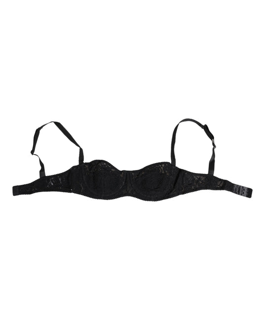 Dolce &amp; Gabbana Reggiseno con ferretto in pizzo nero Lingerie Intimo