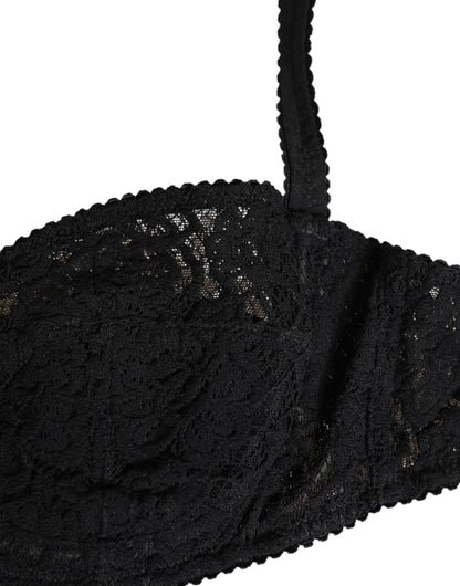 Dolce &amp; Gabbana Reggiseno con ferretto in pizzo nero Lingerie Intimo