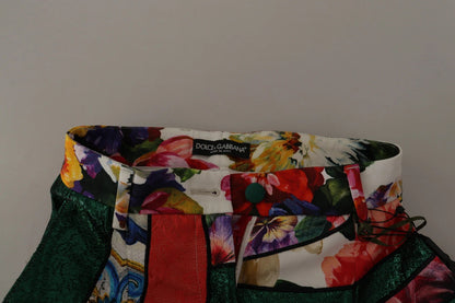 Pantaloni a vita alta in jacquard patchwork multicolore Dolce &amp; Gabbana