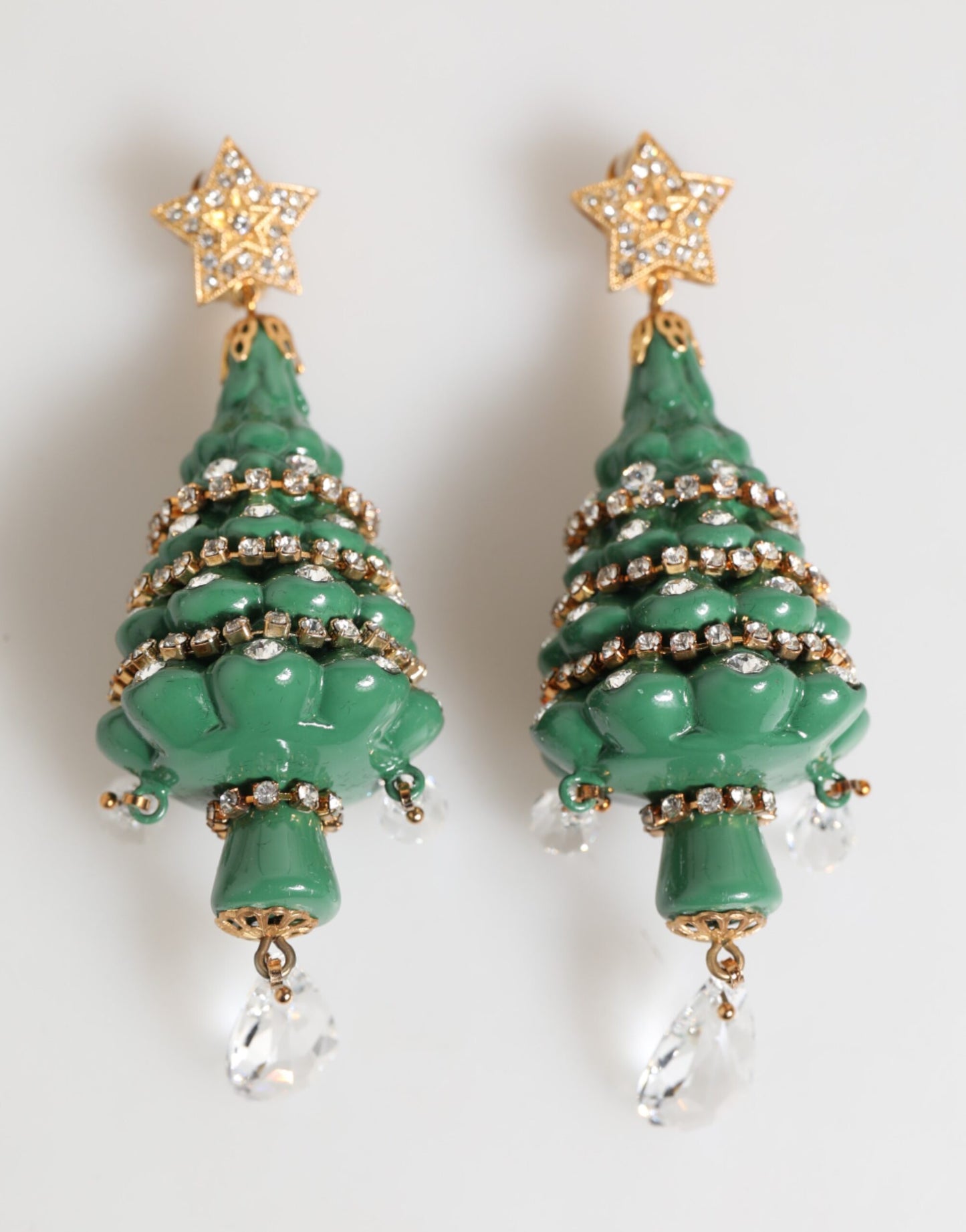 Orecchini Dolce &amp; Gabbana in ottone dorato multicolore con albero di Natale