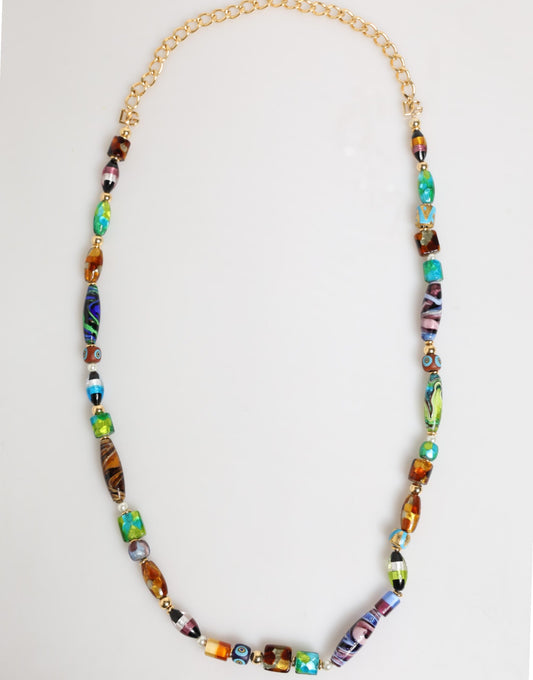 Collana con perle di vetro di Murano multicolore Dolce &amp; Gabbana in ottone per donna
