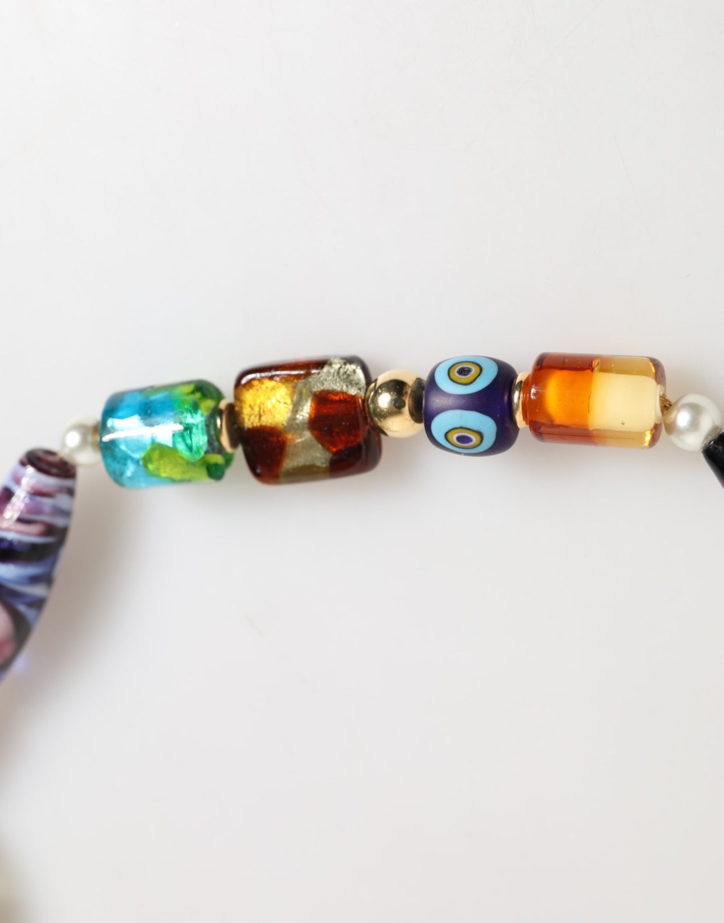 Collana con perle di vetro di Murano multicolore Dolce &amp; Gabbana in ottone per donna