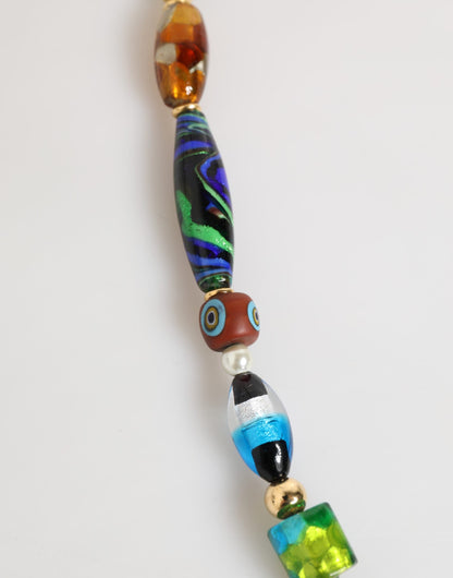 Collana con perle di vetro di Murano multicolore Dolce &amp; Gabbana in ottone per donna
