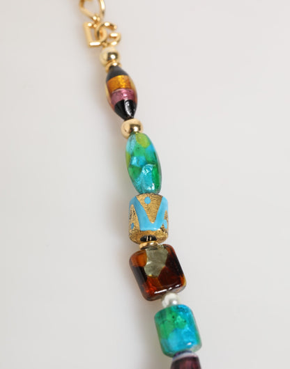 Collana con perle di vetro di Murano multicolore Dolce &amp; Gabbana in ottone per donna