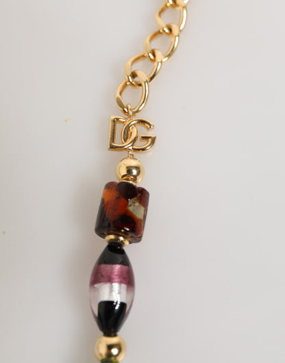 Collana con perle di vetro di Murano multicolore Dolce &amp; Gabbana in ottone per donna