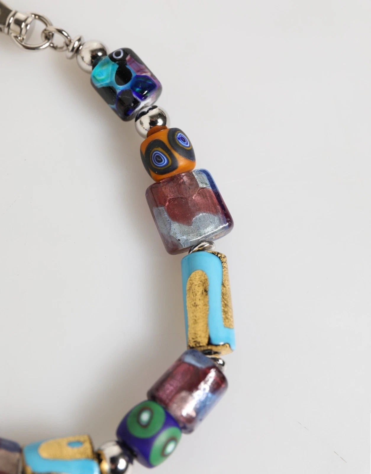 Collana in ottone e zama con perline in vetro di Murano multicolore Dolce &amp; Gabbana