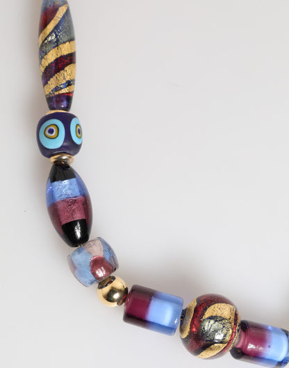 Collana con catena in ottone dorato e perline in vetro di Murano multicolore Dolce &amp; Gabbana