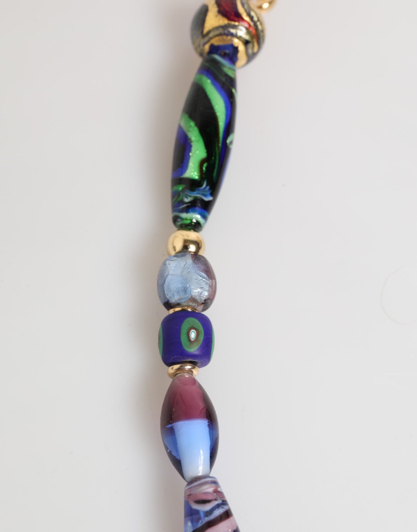 Collana con catena in ottone dorato e perline in vetro di Murano multicolore Dolce &amp; Gabbana