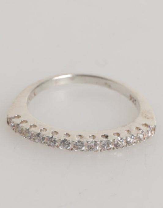 Anello dell'eternità Nialaya in argento sterling 925 con pavé di zirconi cubici e cristalli
