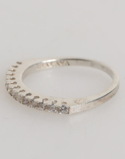 Anello dell'eternità Nialaya in argento sterling 925 con pavé di zirconi cubici e cristalli