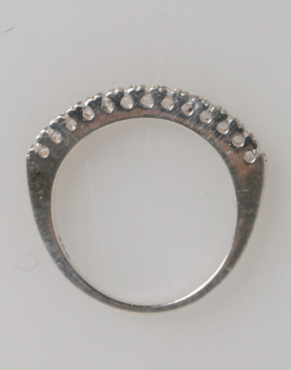 Anello dell'eternità Nialaya in argento sterling 925 con pavé di zirconi cubici e cristalli