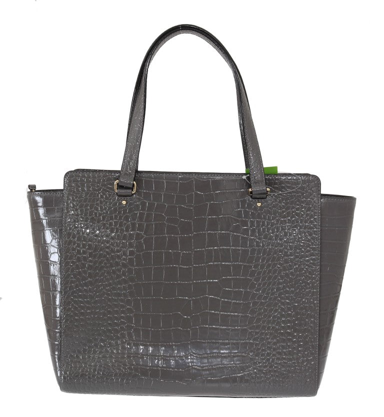 Borsa a mano Elissa Bristol Drive in pelle goffrata coccodrillo grigio Kate Spade