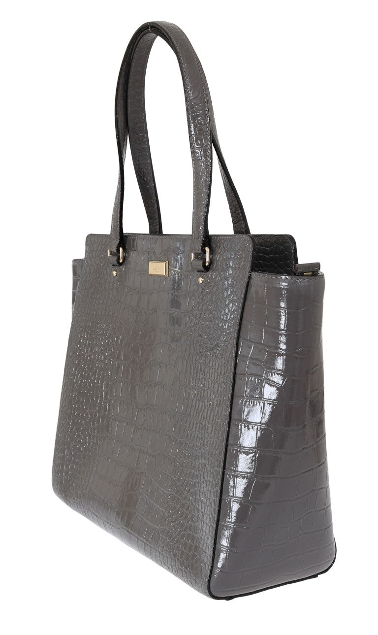 Borsa a mano Elissa Bristol Drive in pelle goffrata coccodrillo grigio Kate Spade