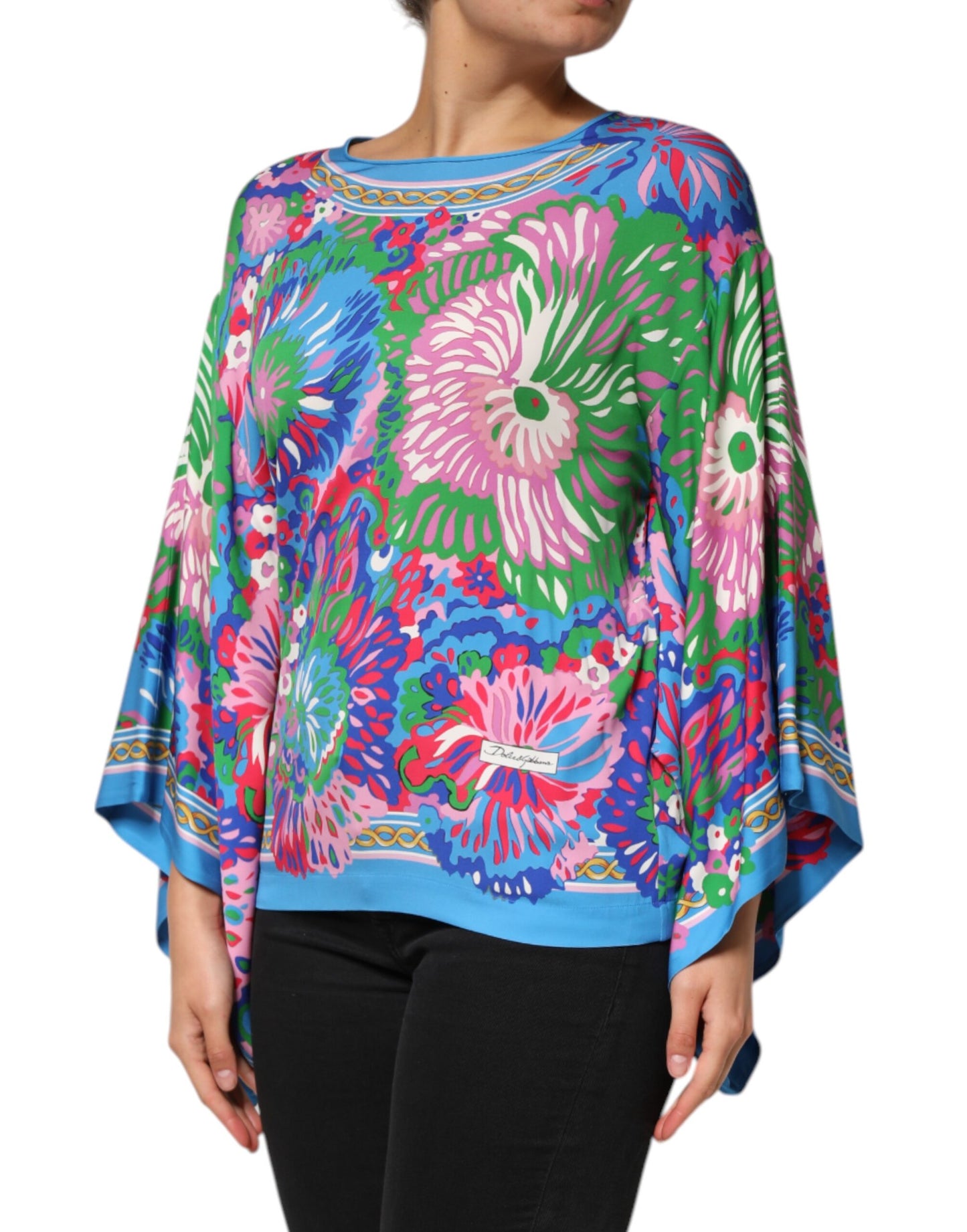 Dolce &amp; Gabbana - Top tunica con stampa floreale multicolore