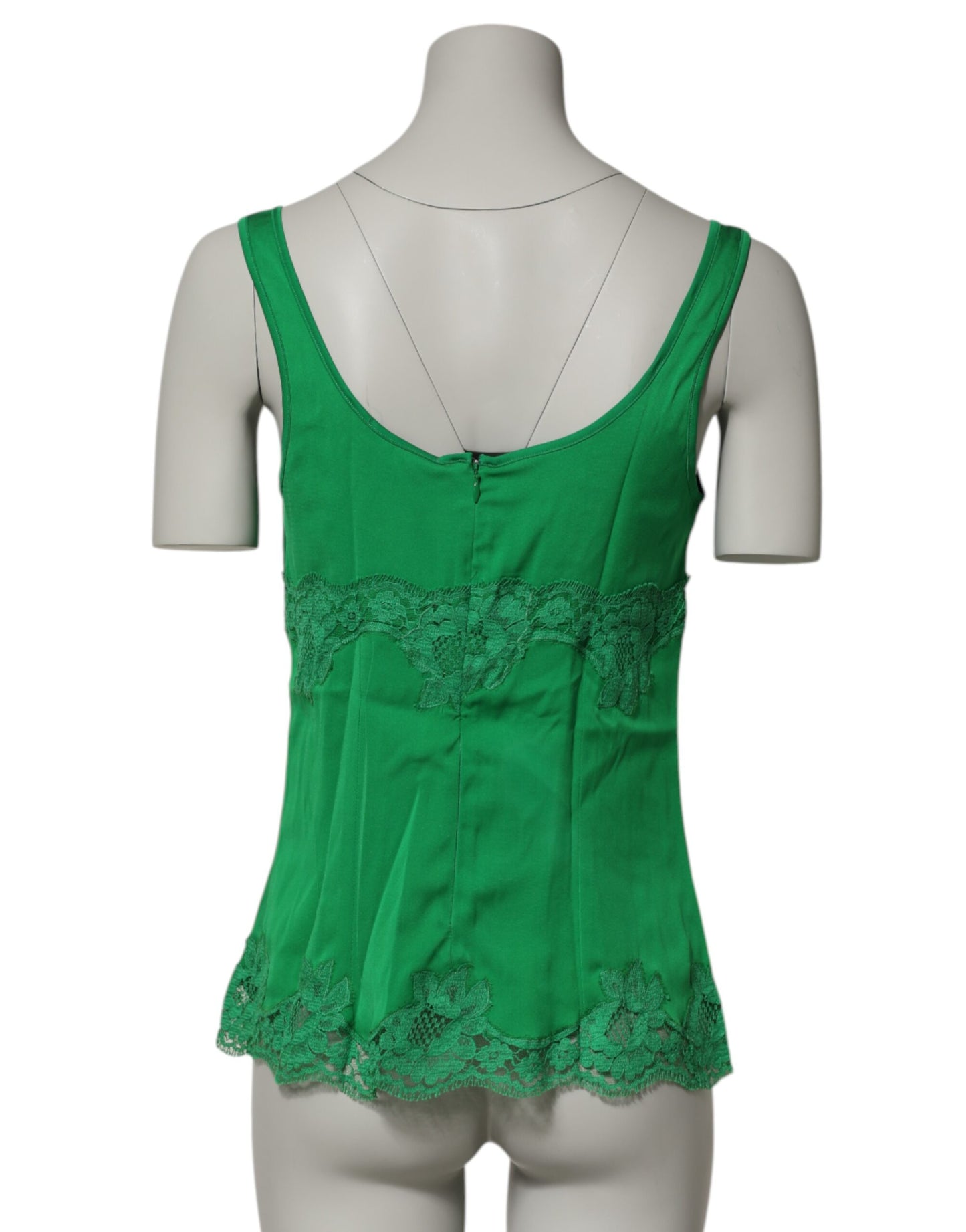 Dolce &amp; Gabbana Canotta in pizzo floreale verde Lingerie Top Intimo