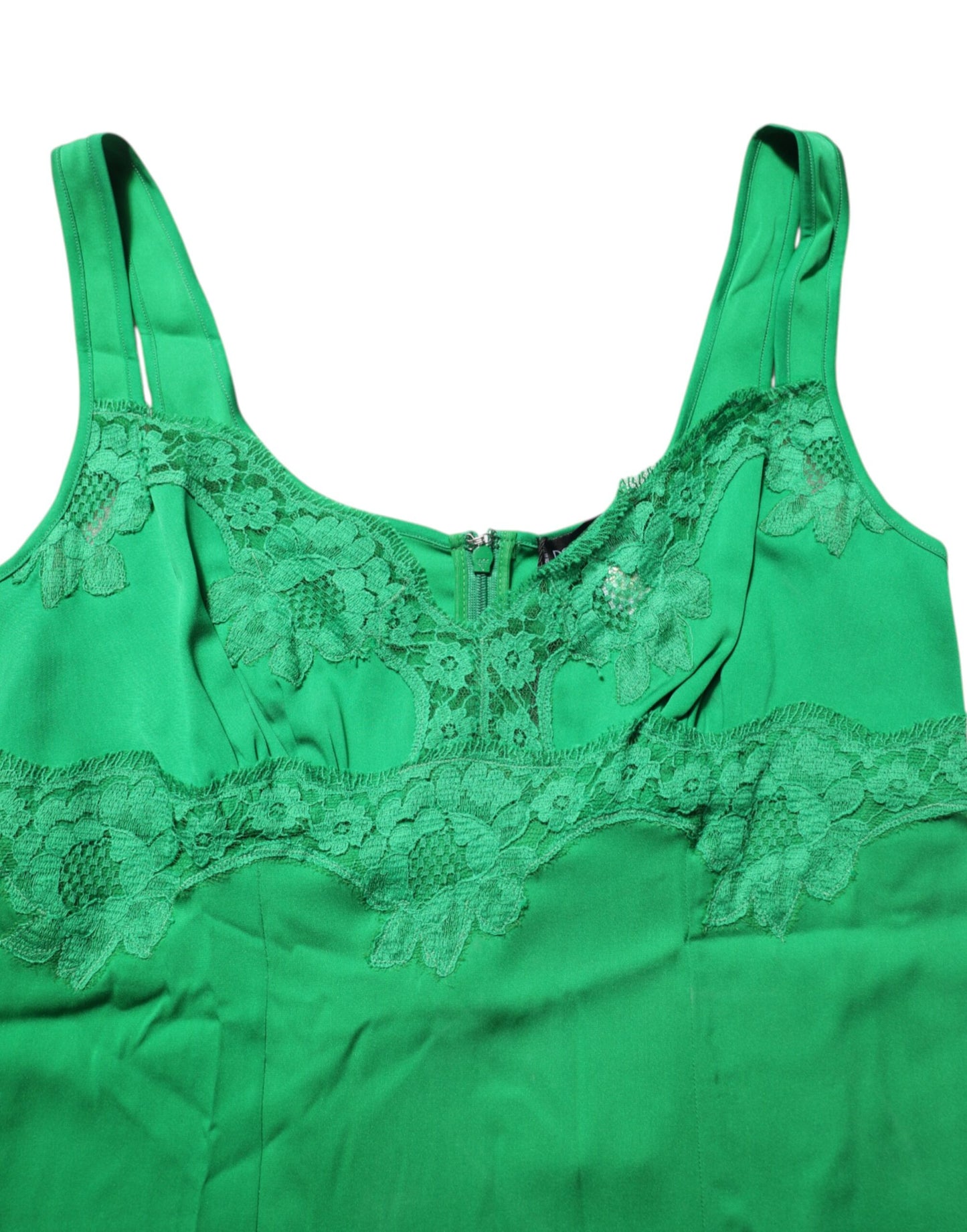 Dolce &amp; Gabbana Canotta in pizzo floreale verde Lingerie Top Intimo