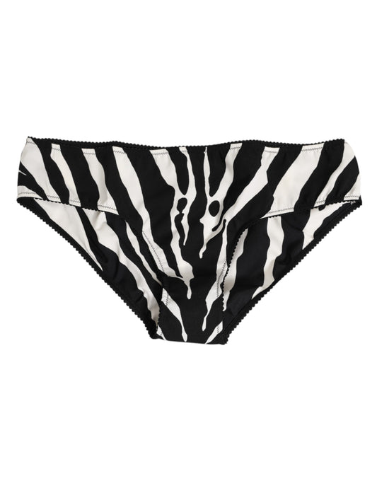 Dolce &amp; Gabbana Slip intimo con stampa zebrata nera e bianca