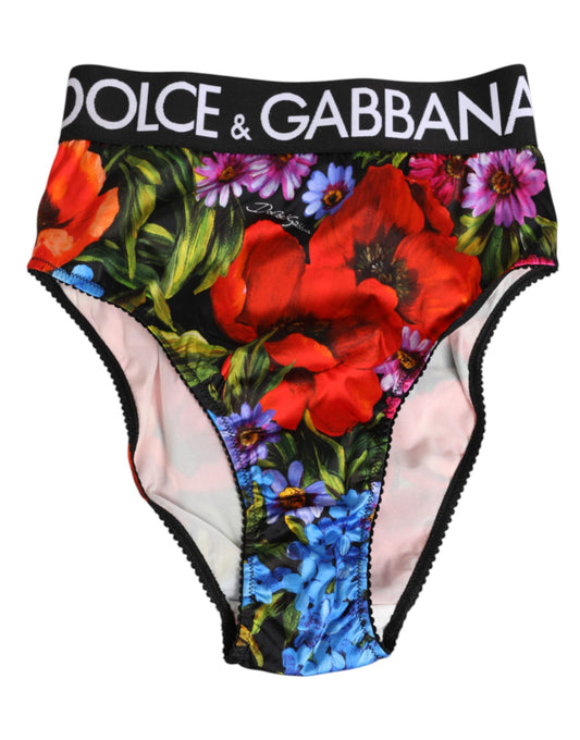 Dolce &amp; Gabbana Mutandine a vita alta con stampa floreale multicolore