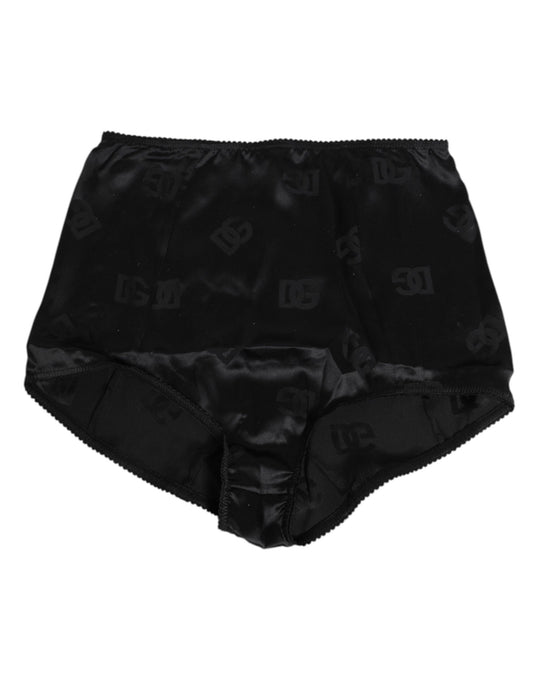 Intimo Dolce &amp; Gabbana in seta elasticizzata nera a vita alta