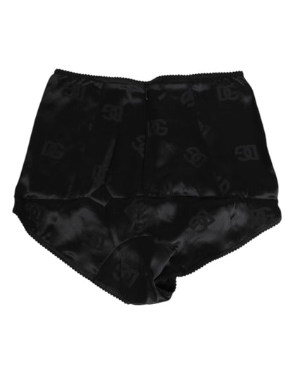 Intimo Dolce &amp; Gabbana in seta elasticizzata nera a vita alta