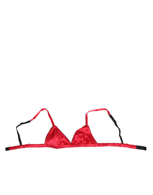 Dolce &amp; Gabbana Reggiseno a triangolo in raso di seta rosso con coppa morbida