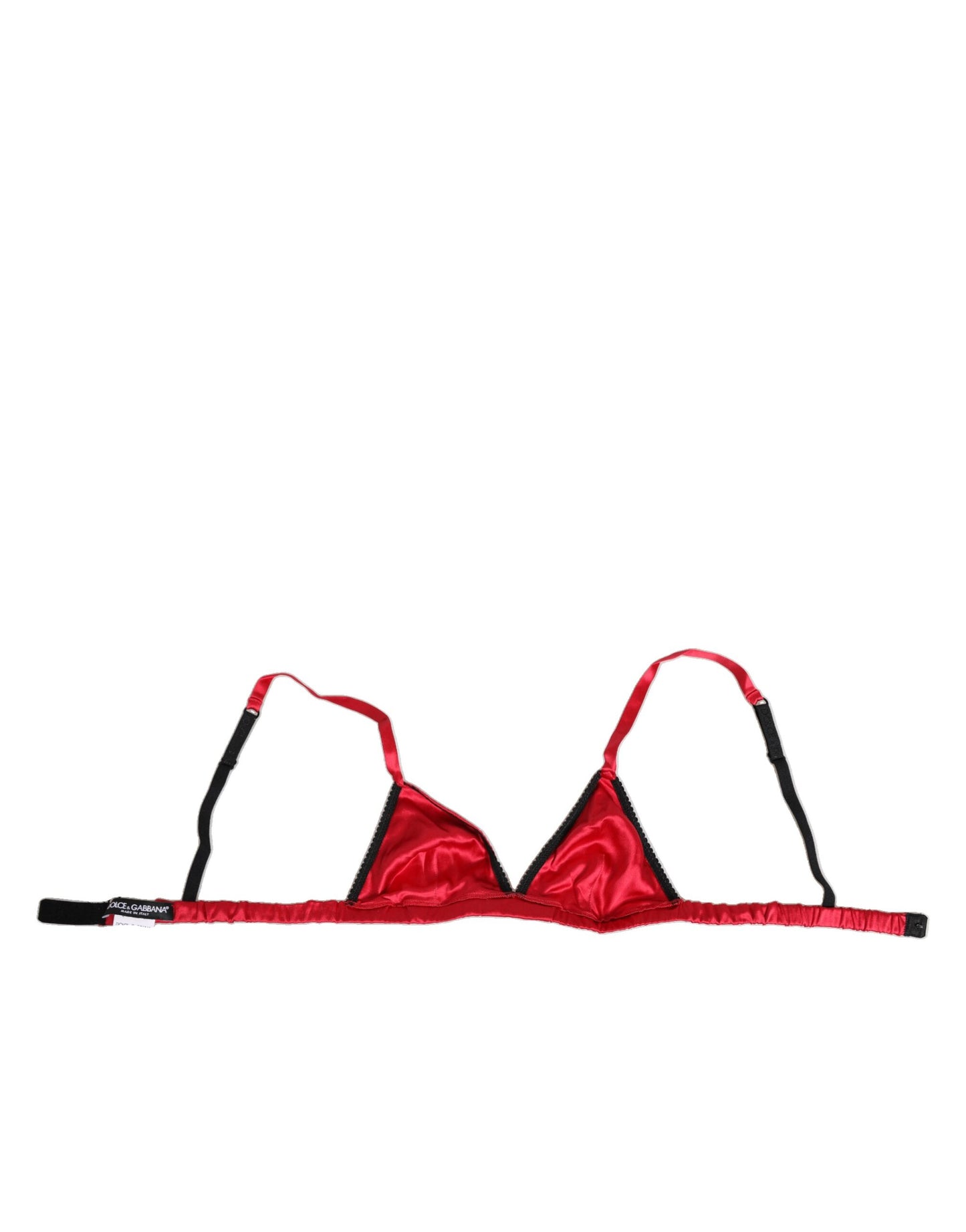 Dolce &amp; Gabbana Reggiseno a triangolo in raso di seta rosso con coppa morbida