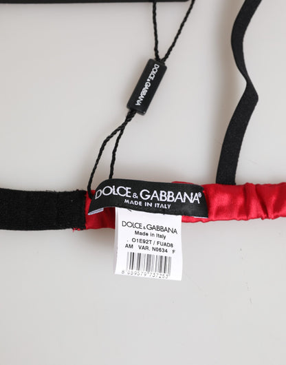 Dolce &amp; Gabbana Reggiseno a triangolo in raso di seta rosso con coppa morbida