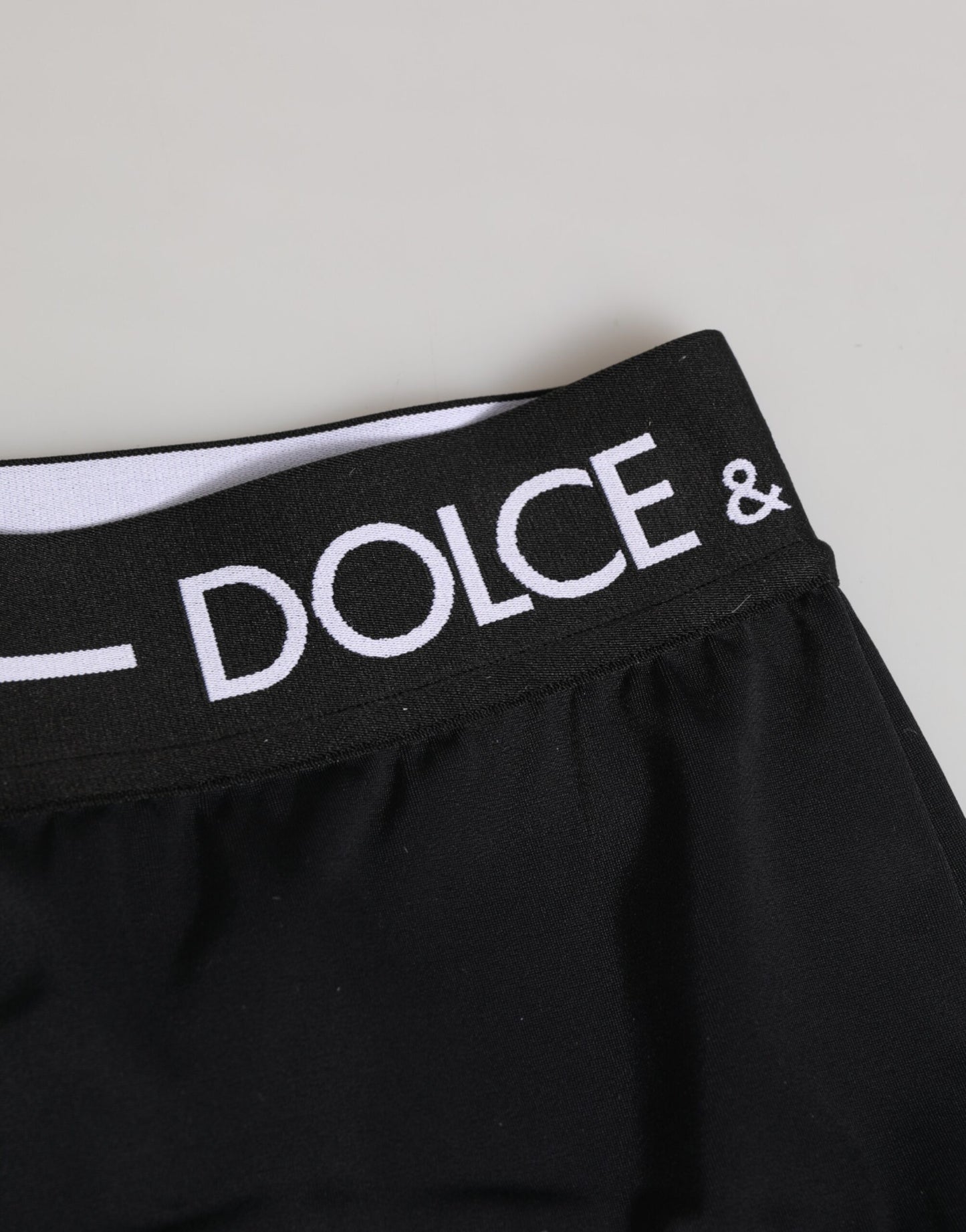 Dolce &amp; Gabbana Pantaloncini Intimo con Cintura in Nylon Nero Logo