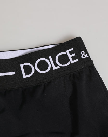 Dolce &amp; Gabbana Pantaloncini Intimo con Cintura in Nylon Nero Logo