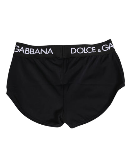 Dolce &amp; Gabbana Pantaloncini Intimo con Cintura in Nylon Nero Logo