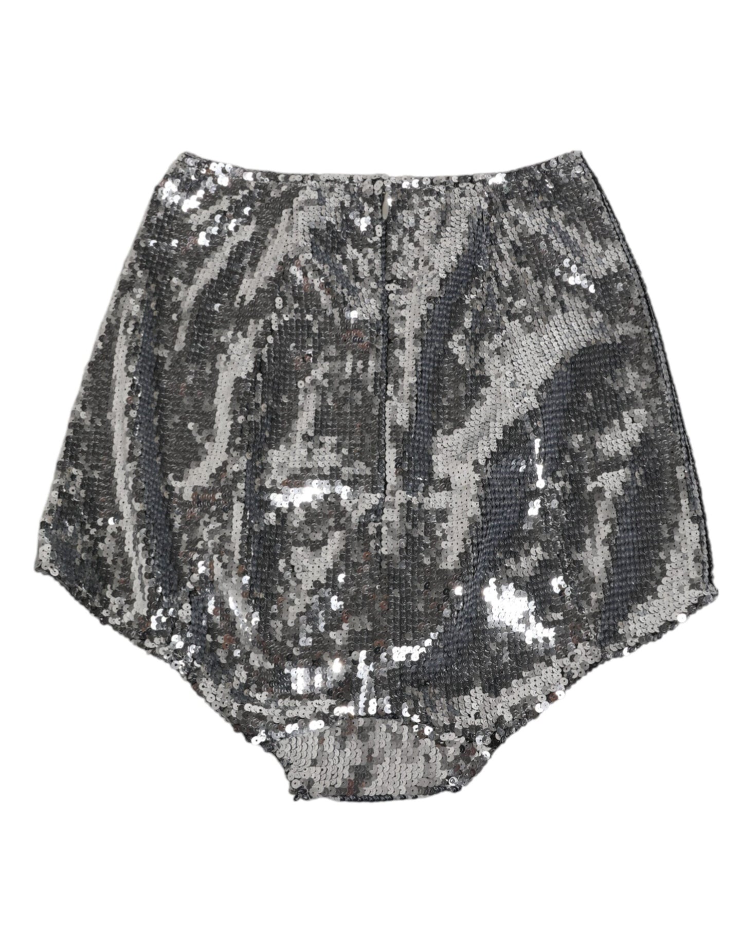 Dolce &amp; Gabbana Slip in nylon argentato con paillettes e mutandine