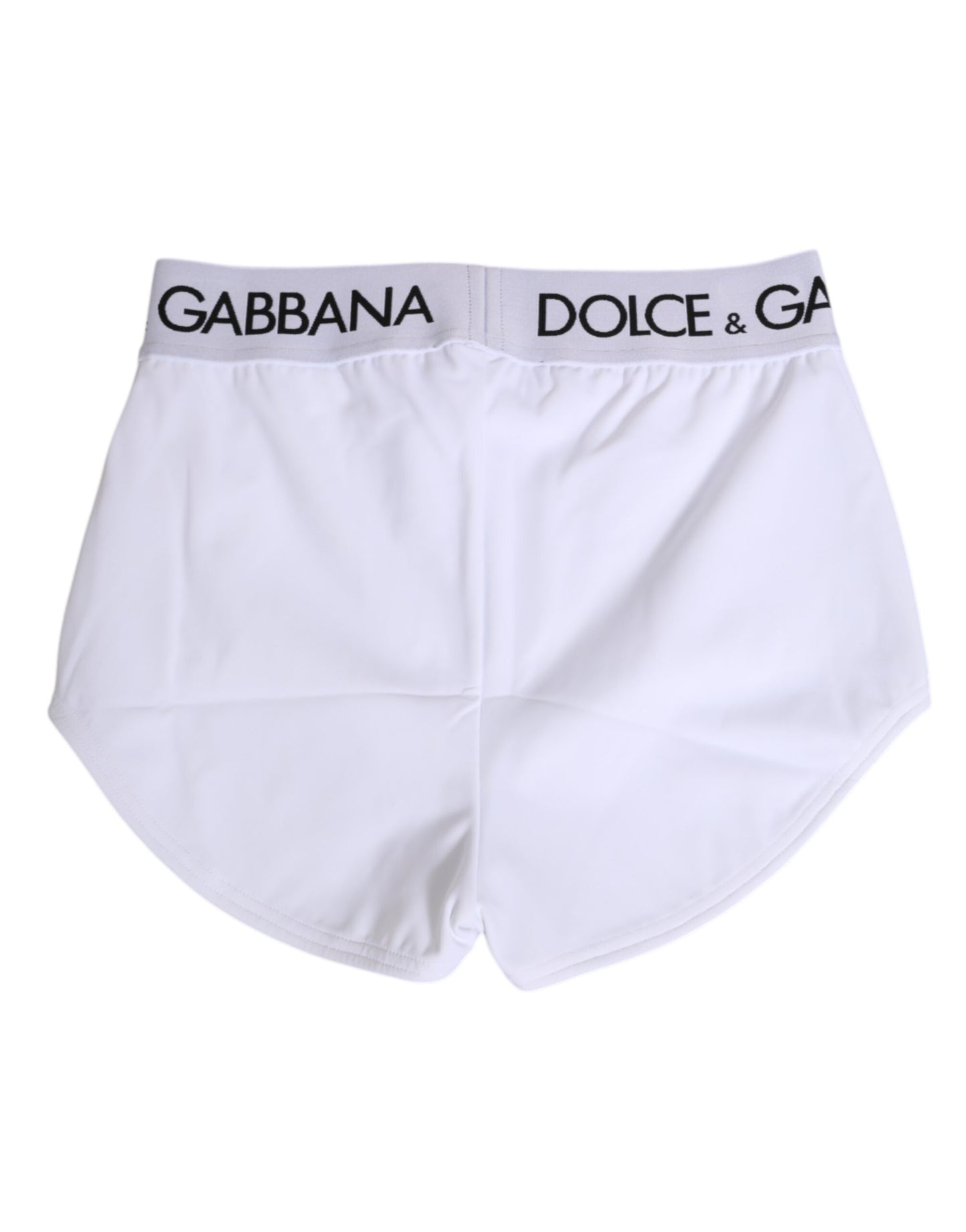 Dolce &amp; Gabbana Pantaloncini Intimo con Cintura in Nylon Bianco con Logo