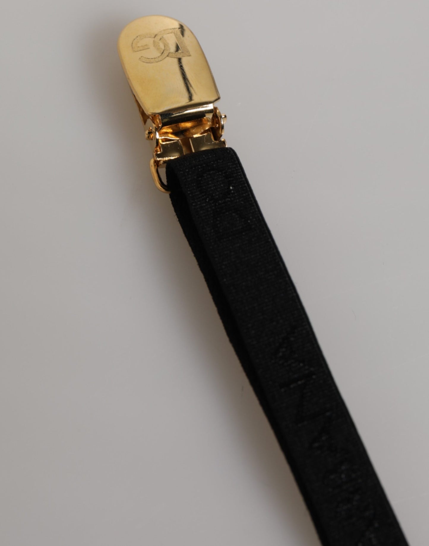 Dolce &amp; Gabbana - Reggicalze in nylon con cinturino in pizzo floreale nero