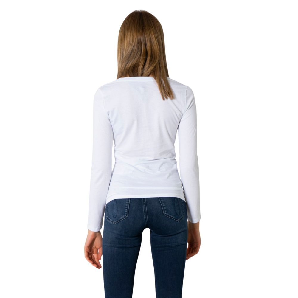 T-shirt a maniche lunghe in cotone bianco Armani Exchange
