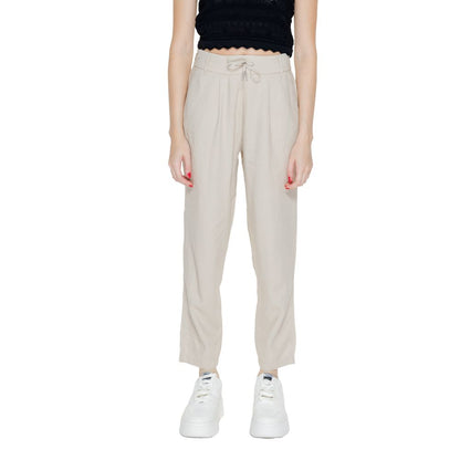 Solo pantaloni casual in lino beige