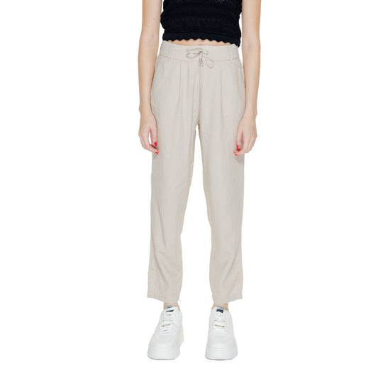 Solo pantaloni casual in lino beige