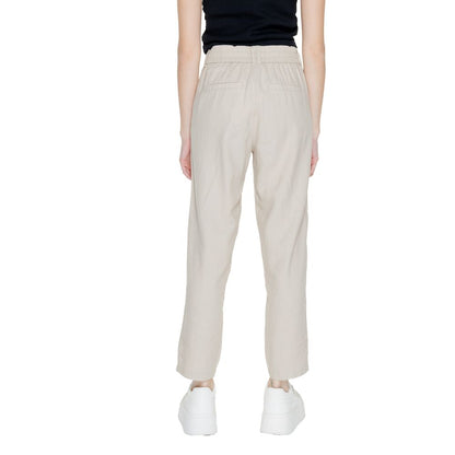Solo pantaloni casual in lino beige