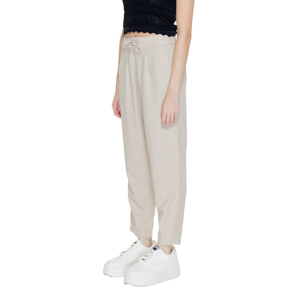 Solo pantaloni casual in lino beige